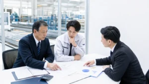 鉄筋工事会社の売却価格と企業価値を検討する経営者